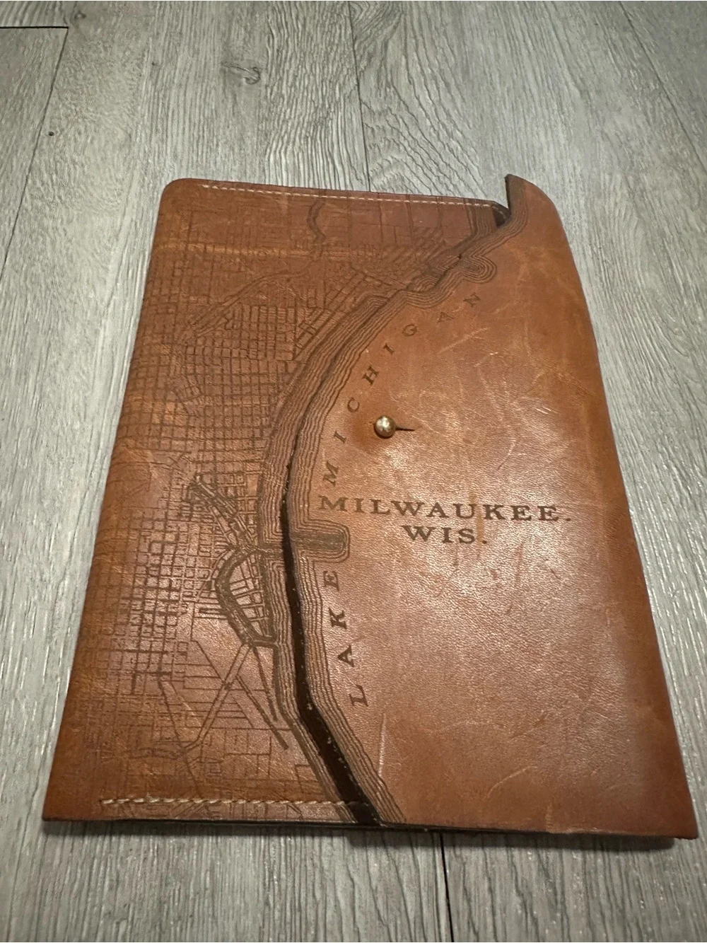 Tactile Craftworks Leather Milwaukee Map Journal Lined Moleskin Notebook